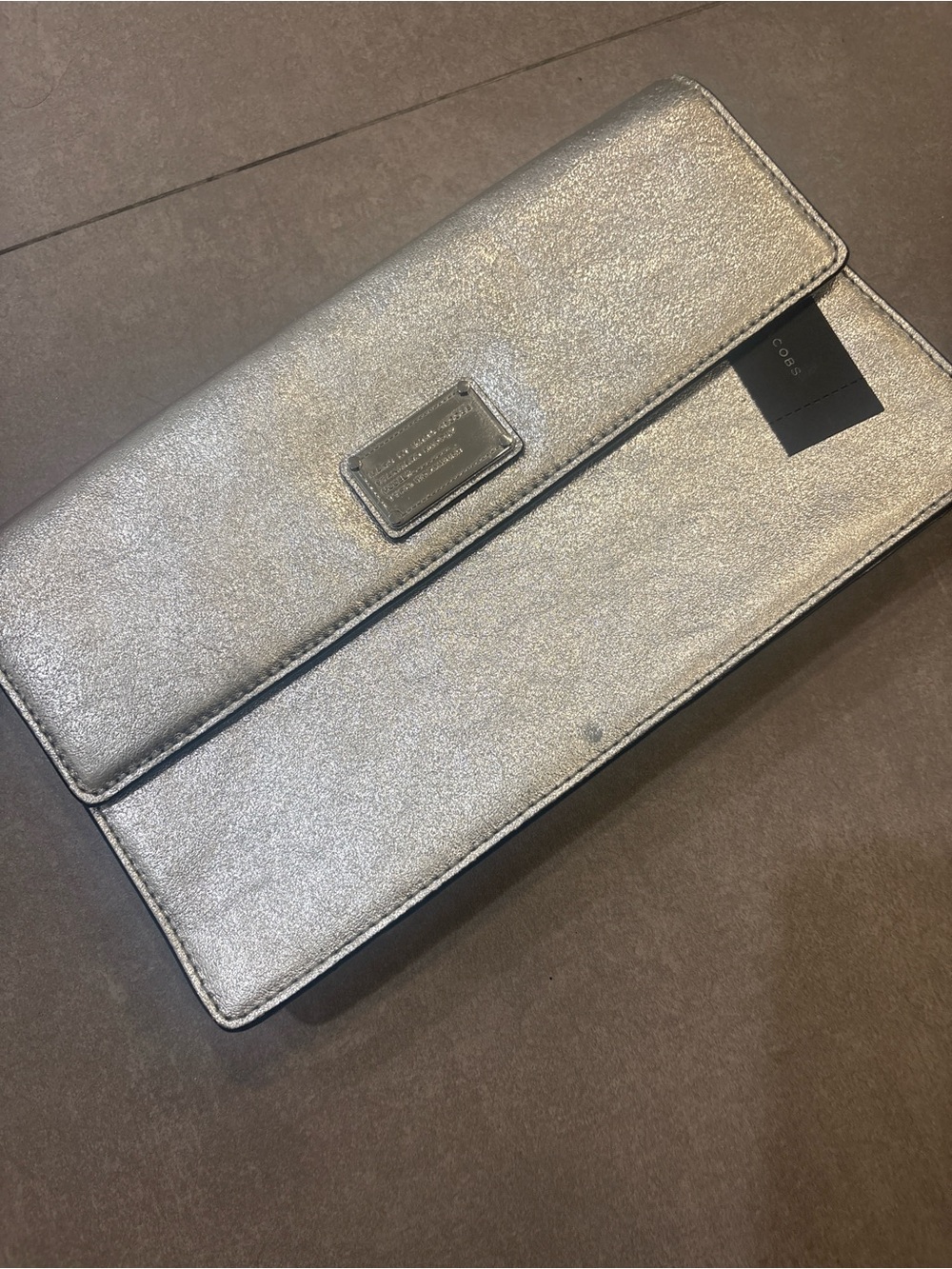 Marc by Marc Jacobs Metallic Silver Fold-Over Clutch